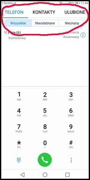 Aplikacja Telefon w Huawei